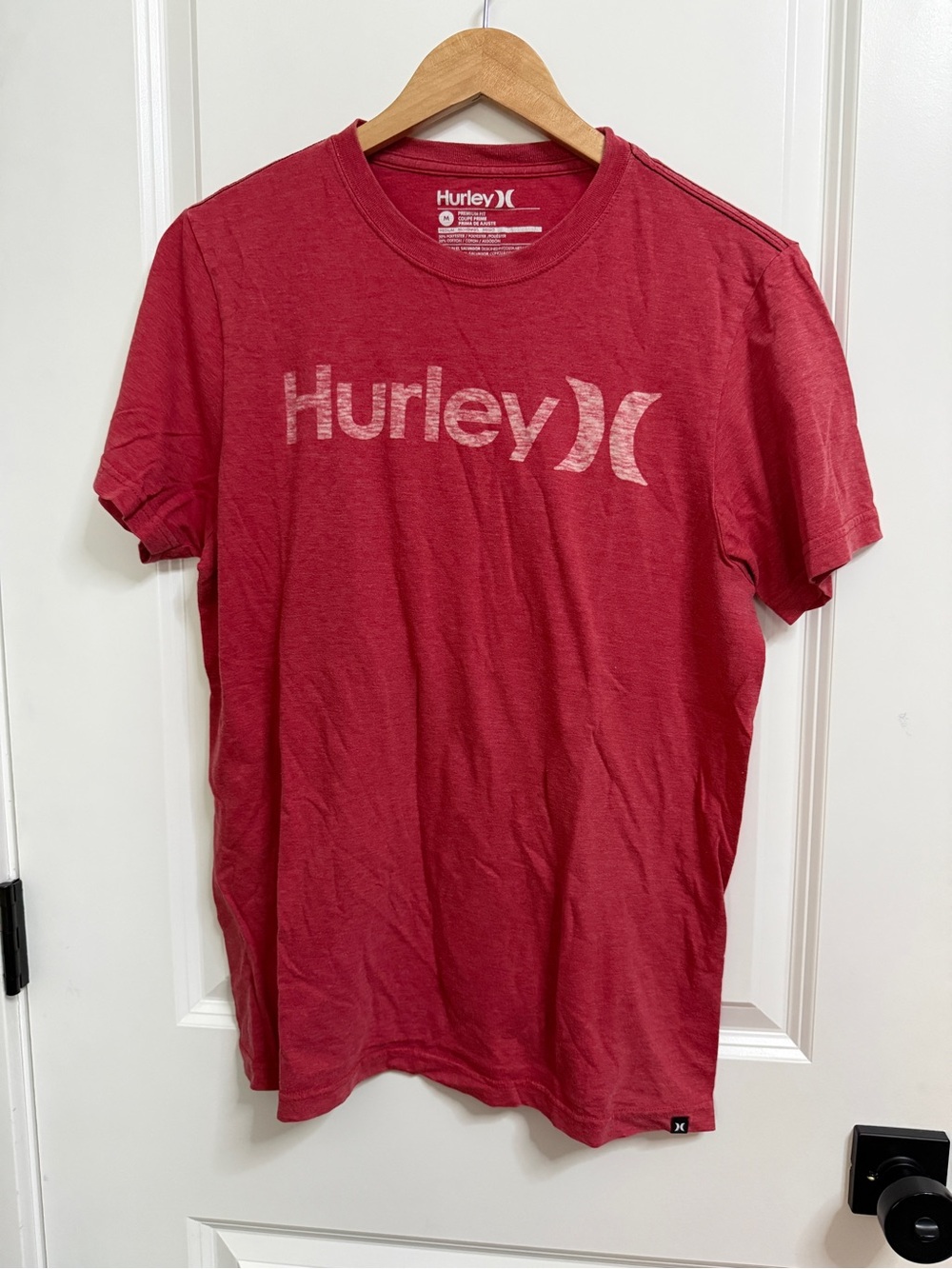 Hurley Red Crew Neck Logo Short Sleeve Tee
